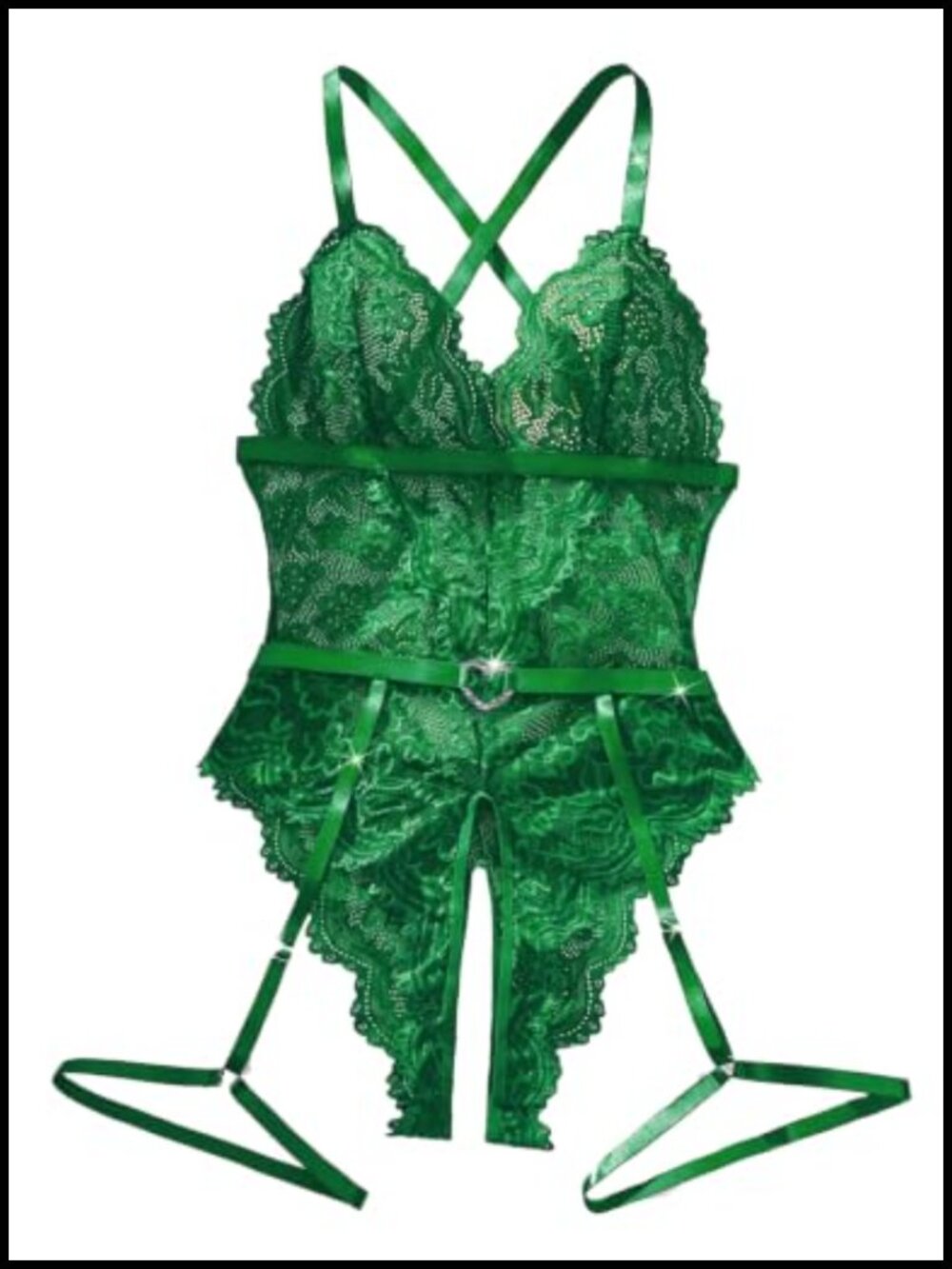 Lace Bodysuit Teddy Lingerie Garter Set V-Neck One Piece Boudoir Outfit